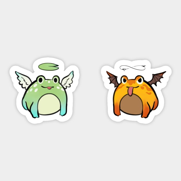 Angel Frog and Devil Frog Sticker by phogar